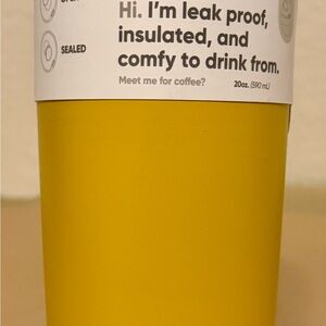 Insulated Yellow Travel Tumbler - Leak Proof 20oz
